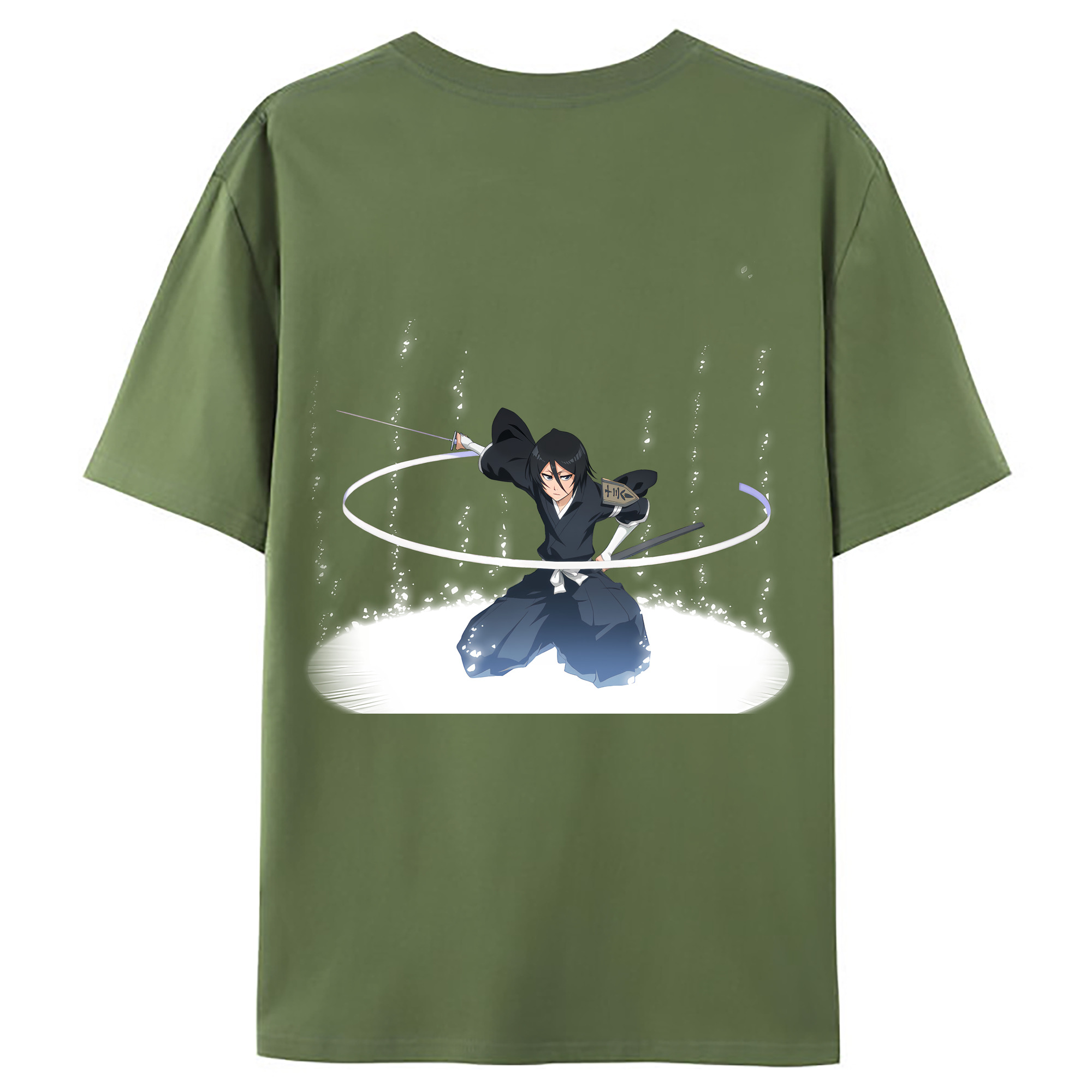 （画像用） ブリーチ 朽木ルキア BLEACH Kuchiki Rukia 綿100％ メンズ半袖Tシャツ（バックプリント） 通気性